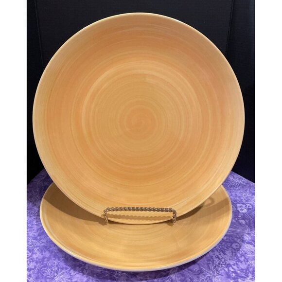 Graydon Hall Yellow Swirl Dinner Plate Plates 10 1/2 Inch Set Of 2 Replacement - Picture 1 of 3